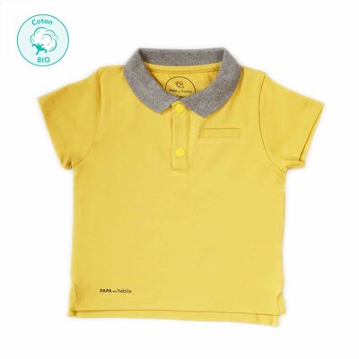 Senfgelbes Poloshirt „Pioupiou“.