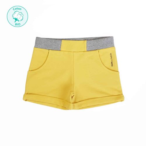 Short “Ptichat” jaune moutarde