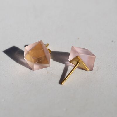 boucle d'oreille triangle GEO rose