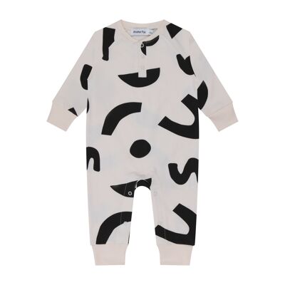 Off White Abstract Hero Baby Romper