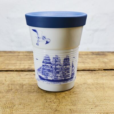 Coffee To Go mug sailing ships with drinking lid 0.35l