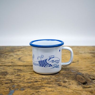 Children's enamel cup 6cm - retro metal mug sailor
