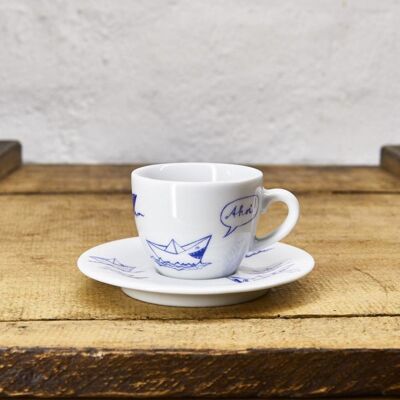 Espresso cup and saucer paper boat