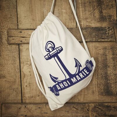 Drawstring bag ahoy anchor