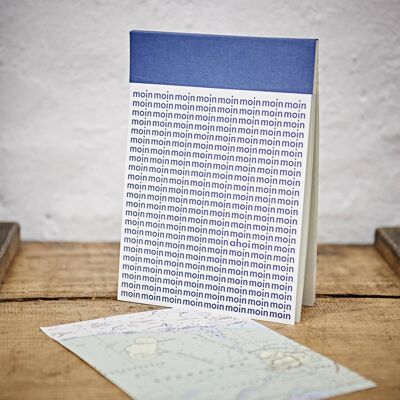 Notepad on nautical chart in DinA5 - Moin Moin