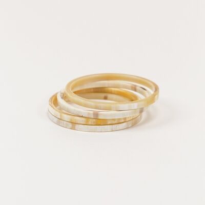 Set de 4 bracelets fins en corne blonde taille S