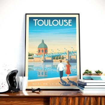 Affiche Voyage Toulouse France - Quai de la Daurade - 30x40 cm 1