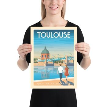 Affiche Voyage Toulouse France - Quai de la Daurade - 30x40 cm 3