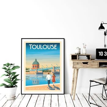 Affiche Voyage Toulouse France - Quai de la Daurade - 30x40 cm 4