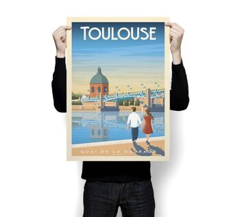 Affiche Voyage Toulouse France - Quai de la Daurade - 50x70 cm 3