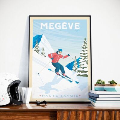 Poster di viaggio Megève Savoia Francia - 30x40 cm