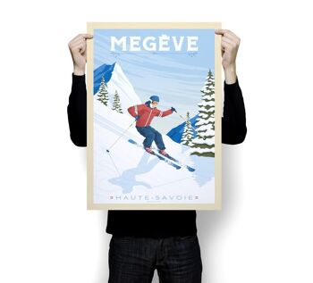 Affiche Voyage Megève Savoie France - 50x70 cm 3