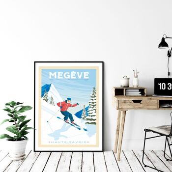 Affiche Voyage Megève Savoie France - 50x70 cm 4