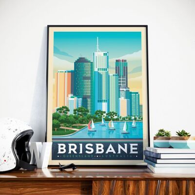 Brisbane Australia Travel Poster - 30x40 cm