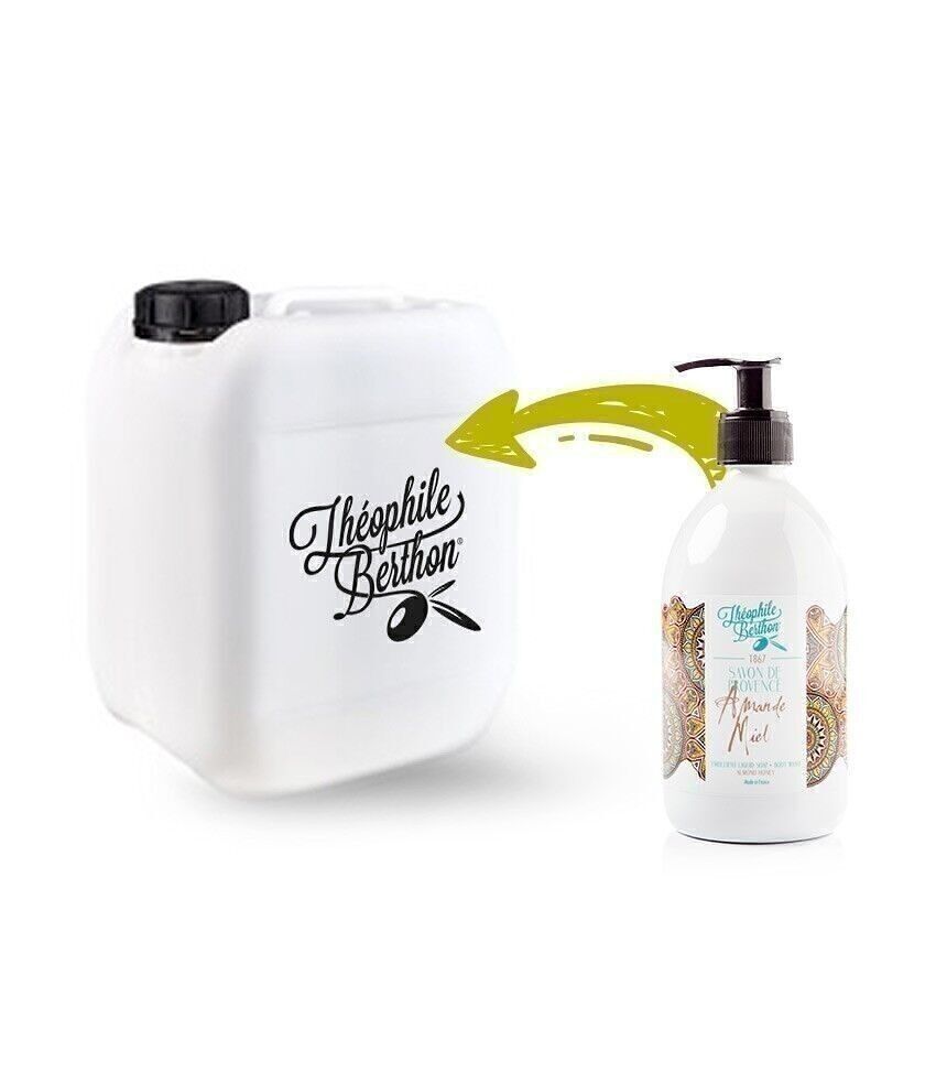 Lattina 5L di Sapone provenzale surgras in olio d'oliva. Miele Di Mandorle