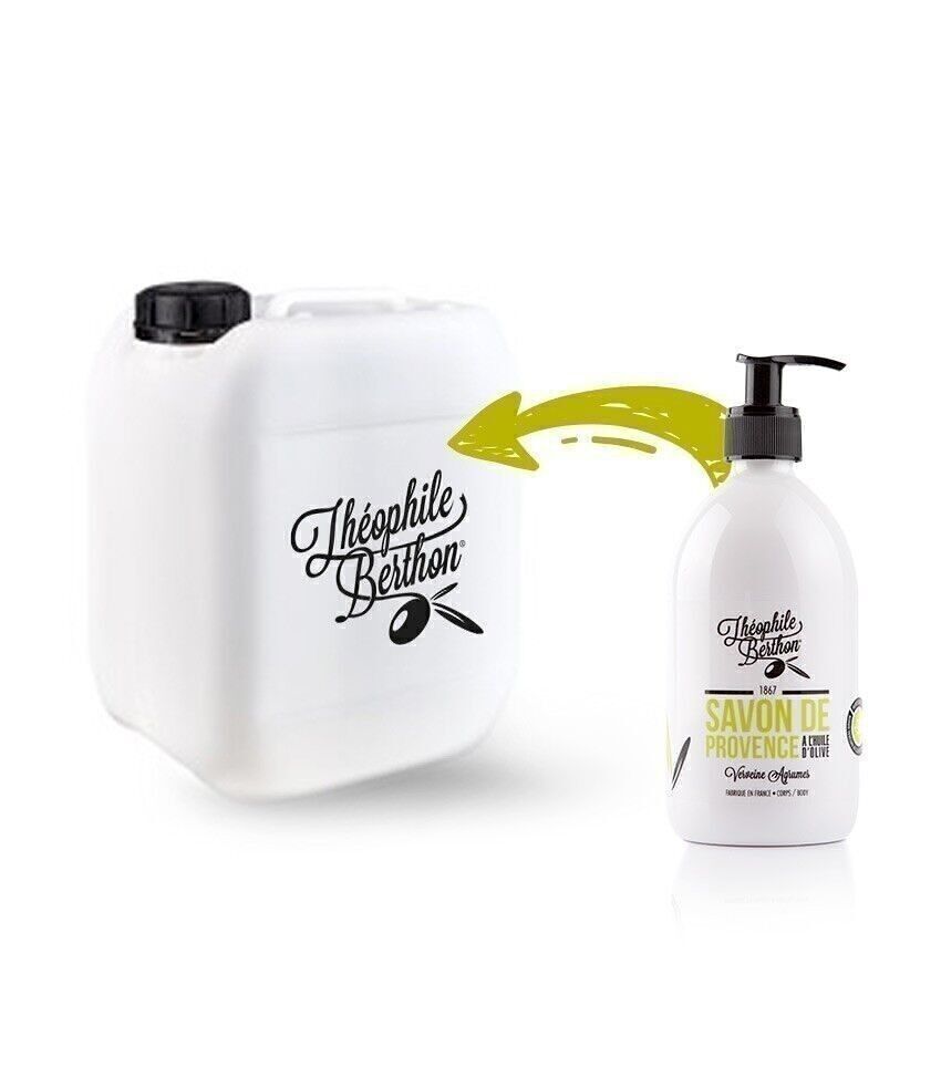 Lattina 5L di Sapone provenzale surgras in olio d'oliva. Verbena Agrumata