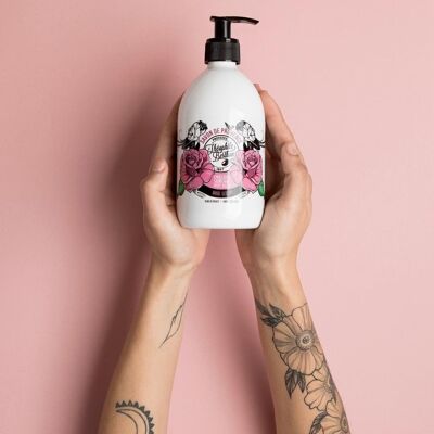 Sapone provenzale surgras con olio d'oliva. Profumo di rosa al litchi. 500 ml