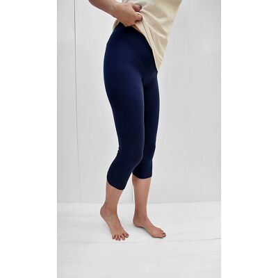 Leggins Corto en Pima Orgánico Azul