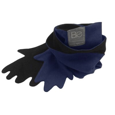 Bufanda Abrazo en Pima Orgánico Azul y Negro