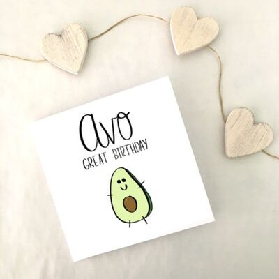 Greetings card - Avo Great Birthday