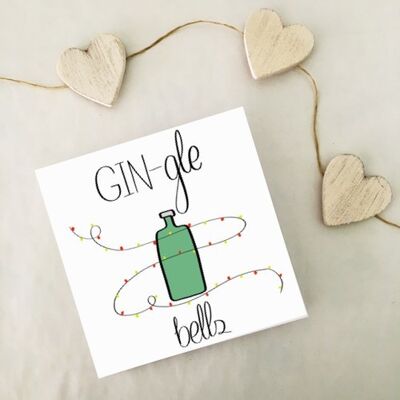 Greetings card - GIN-gle bells