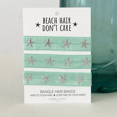 Beach Hair - Mint with Silver Starfish