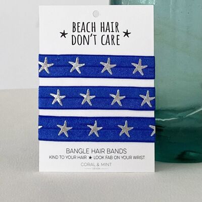 Beach Hair - Royal Blue with Silver Starfish