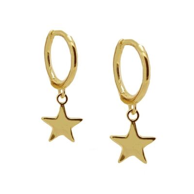 Star hoop earrings