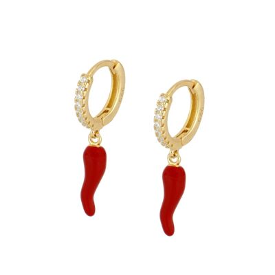 Boucles d'oreilles créoles piment