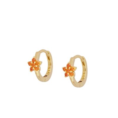 Rose hoop earrings