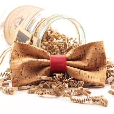 Leatherette Center Cork Bow Tie