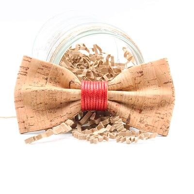 Red Cork Rope Bow Tie