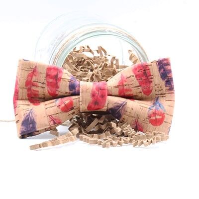 Cork Feather Bow Tie