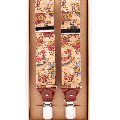 Pop Art Cork Suspenders