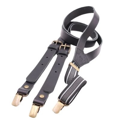 Black Leather Suspenders