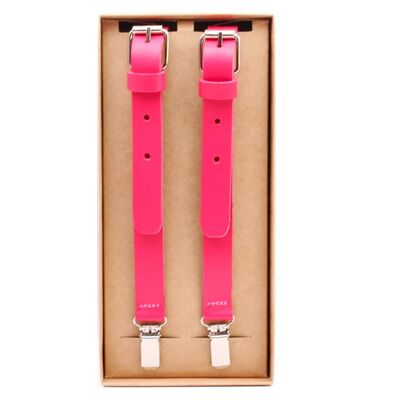 Pink Leather Suspenders
