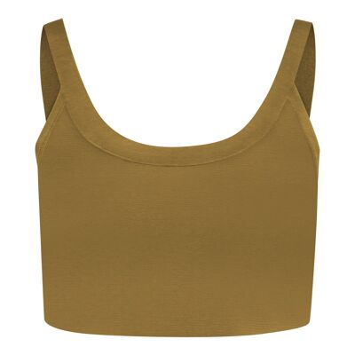 Kim Bandage Crop Top met Gouden Rits - Army