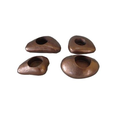 Tealight - Set of 4 - Stones - Vintage Copper - Chantal