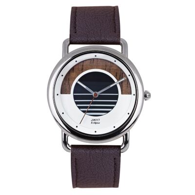 Montre solaire ECLIPSE marron senois (cuir)