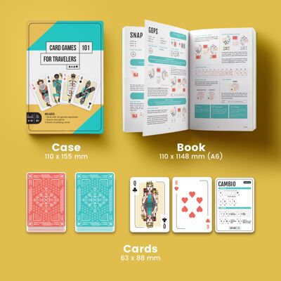 Coffret de jeu de cartes - Livre de jeux de cartes pour les voyageurs et deux jeux