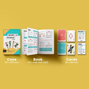 Coffret de jeu de cartes - Livre de jeux de cartes pour les voyageurs et deux jeux 5