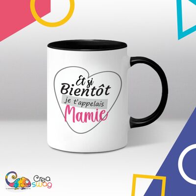 Mug noir Bientôt mamie