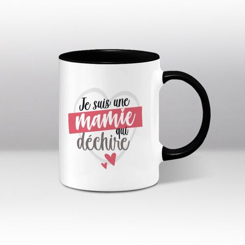 Mug noir Je suis une mamie qui déchire