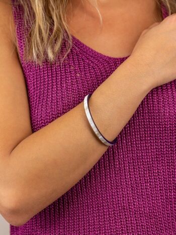 Bracelet Bandeau fin blond et violet 3