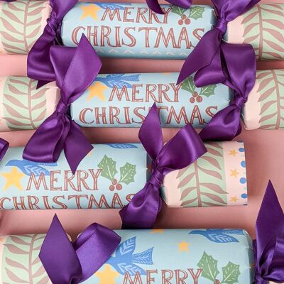 Pastel Retro Christmas Crackers Caja de Seis - Globos de Modelado + Origami