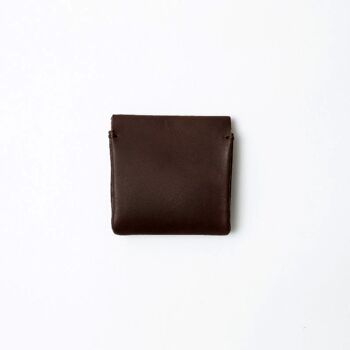 Porte monnaie en cuir - Marron chocolat 3