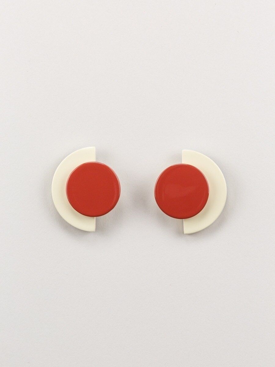 Orecchini terrazzo mattoni e avorio