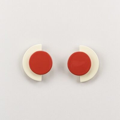 Brick and ivory terrace earrings