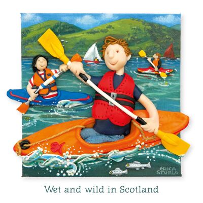 Wet and wild in Scotland, carte vierge carrée de 150 mm