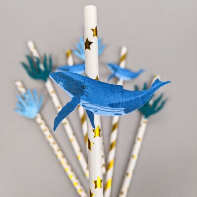 Whale Under The Sea Themed Party Straws - Pack of 10